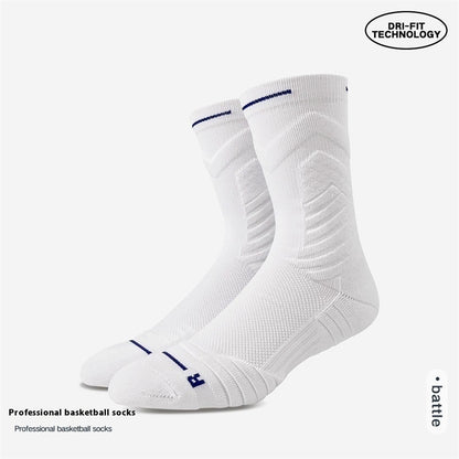 Chaussettes de sport blanches montantes au genou pour basket-ball Bullfight