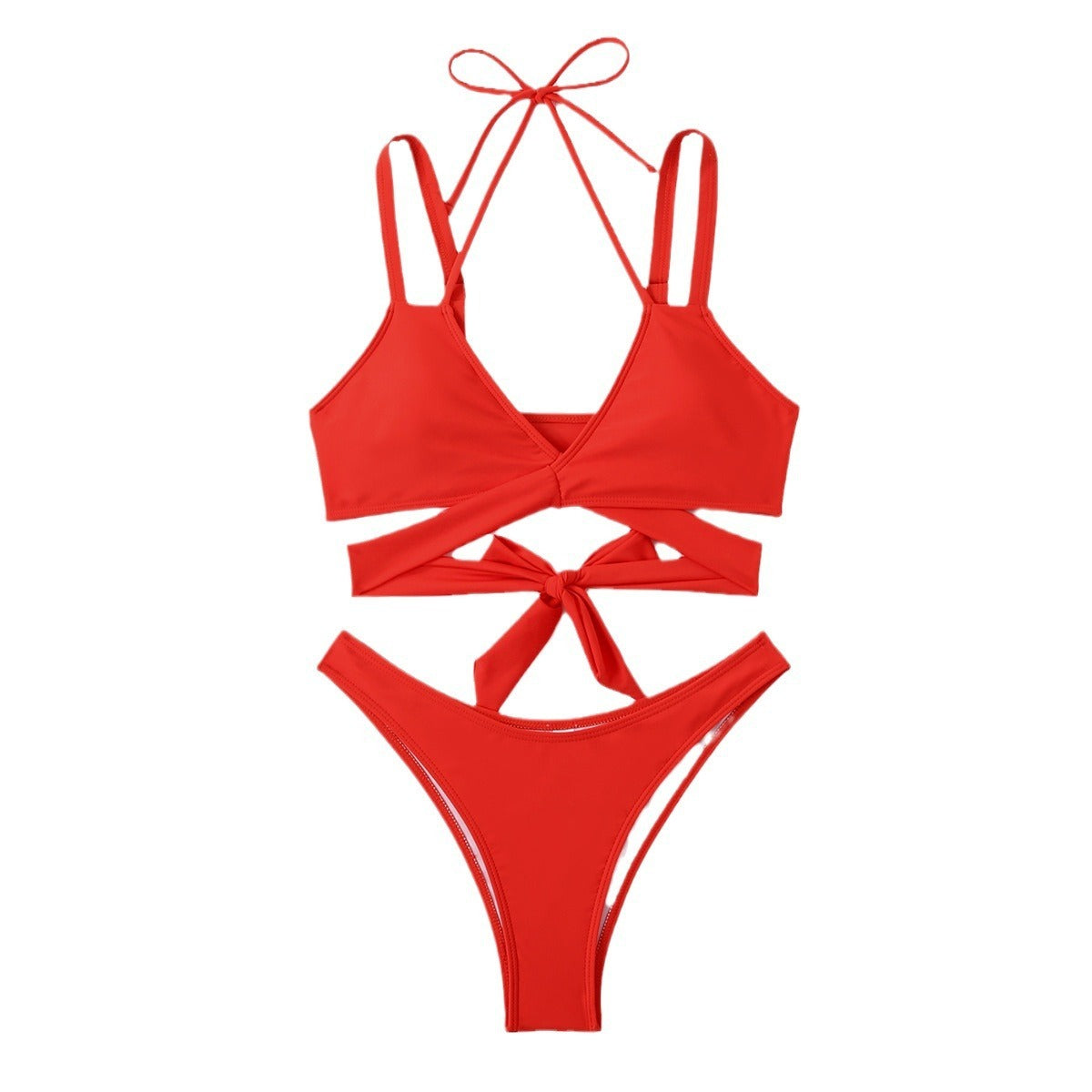 Fresh on the Scene at Buy Center: Solid Color Strap Beach Bikini Swimsuit