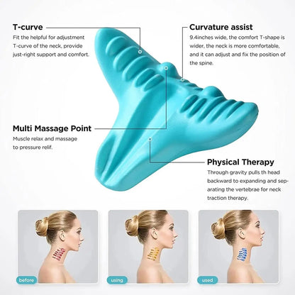 Neck And Shoulder Relaxer, Cervical Traction Device Acupressure Neck Shoulder Back Support Massage Pillow, Neck Stretcher Massag Buy Center