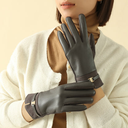 Warm-keeping And Cold-proof Plus Suede Velvet Gloves Buy Center