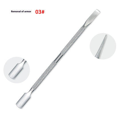 Hot New Items at Buy Center: Manicure Double-headed Dead Skin Push Stainless Steel Care Tools Steel Push 03