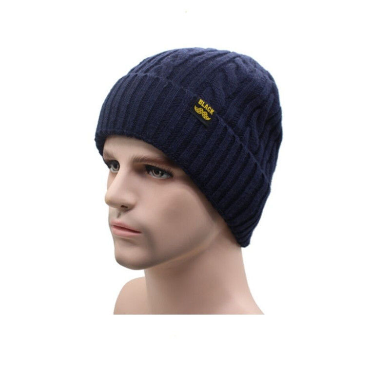 Gorro de punto europeo y americano para hombre, gorro de otoño e invierno