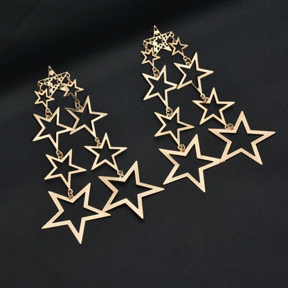 Trending Now at Buy Center: Retro Hollow Pentagram Stud Earrings For Women