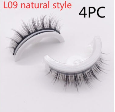 Buy Center Premium-Reusable 3D Mink Lashes Natural False Eyelashes Self Adhesive Fake Glue Free Makeup Eyelash Extension Silk