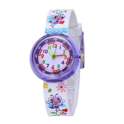 Reloj de silicona transparente con dibujos animados para niños