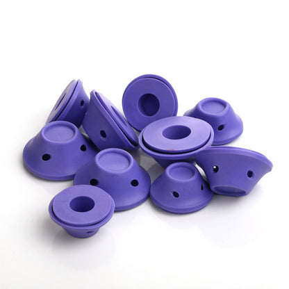 Hot New Items at Buy Center: Soft Rubber Magic Hair Care Rollers Silicone Hair Curlers No Heat Hair Styling Tool 5L and 5S purple