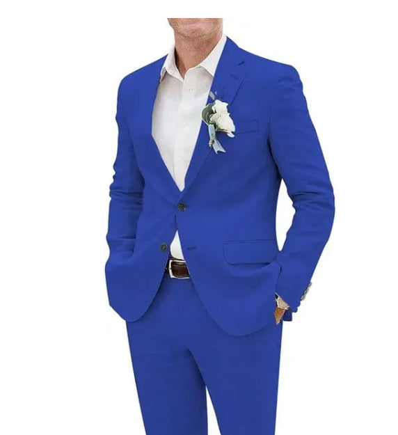 Now Available at Buy Center: Fashion Casual Men's Suit Linen Slim Fit