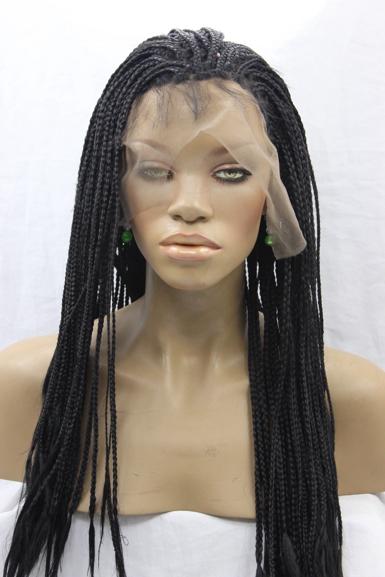 Newly Released at Buy Center: European and American black scorpion hair, front lace chemical fiber wig headgear, three wigs