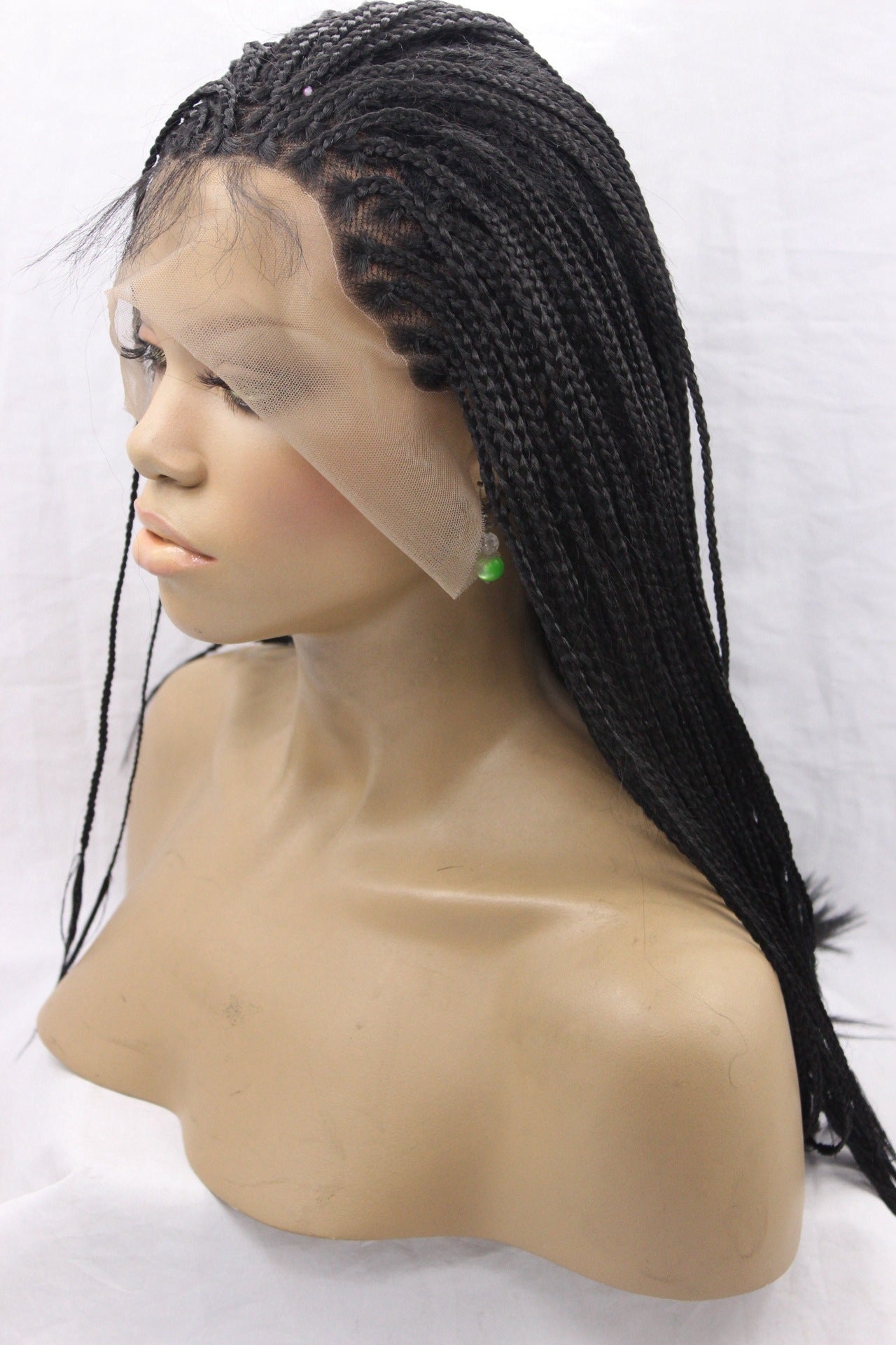 Newly Released at Buy Center: European and American black scorpion hair, front lace chemical fiber wig headgear, three wigs