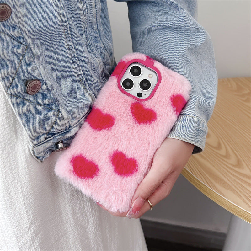 Fresh on the Scene at Buy Center: Japan And South Korea Plush Loving Heart Phone Case