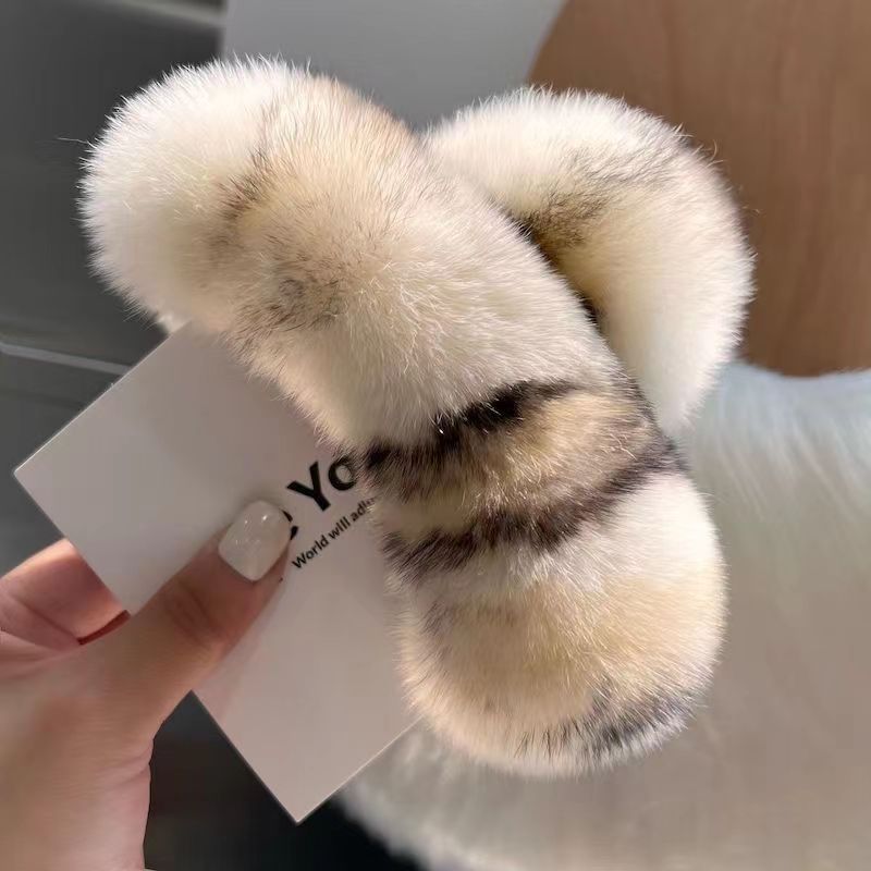 Véritables poils de lapin Rex, nouvelle jolie coiffe en peluche, griffe pour cheveux