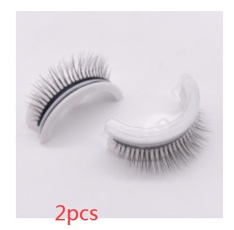 Buy Center Premium-Reusable 3D Mink Lashes Natural False Eyelashes Self Adhesive Fake Glue Free Makeup Eyelash Extension Silk M27 natural style Square box in four colors 2PCS