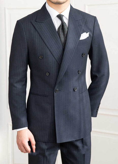 Homemade Six Button A Stripe Slim Fit Casual Retro Suit