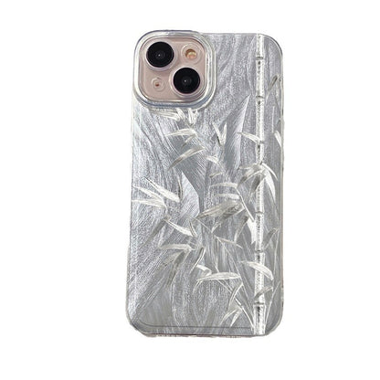 Fresh on the Scene at Buy Center: Feather Yarn Silver Bamboo Phone Case High Sense