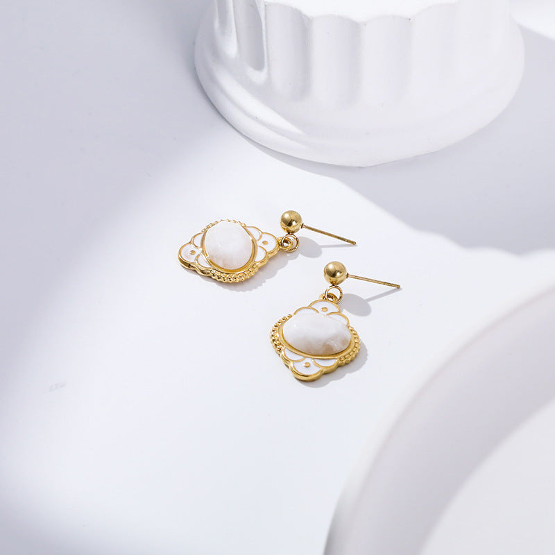 Buy Center Exclusive Offer-Women's Drip Glazed Enamel Stainless Steel Gold-plated Stud Earring Style 11