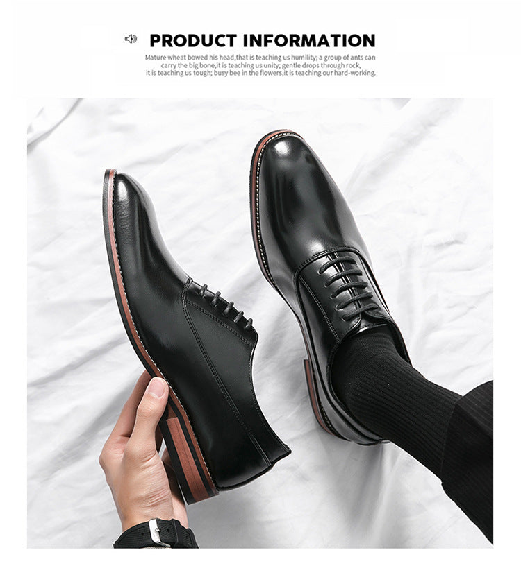 Hot New Items at Buy Center: Men's Formal Leather Lace-up Rubber Sole Business Men's Shoes Gentleman