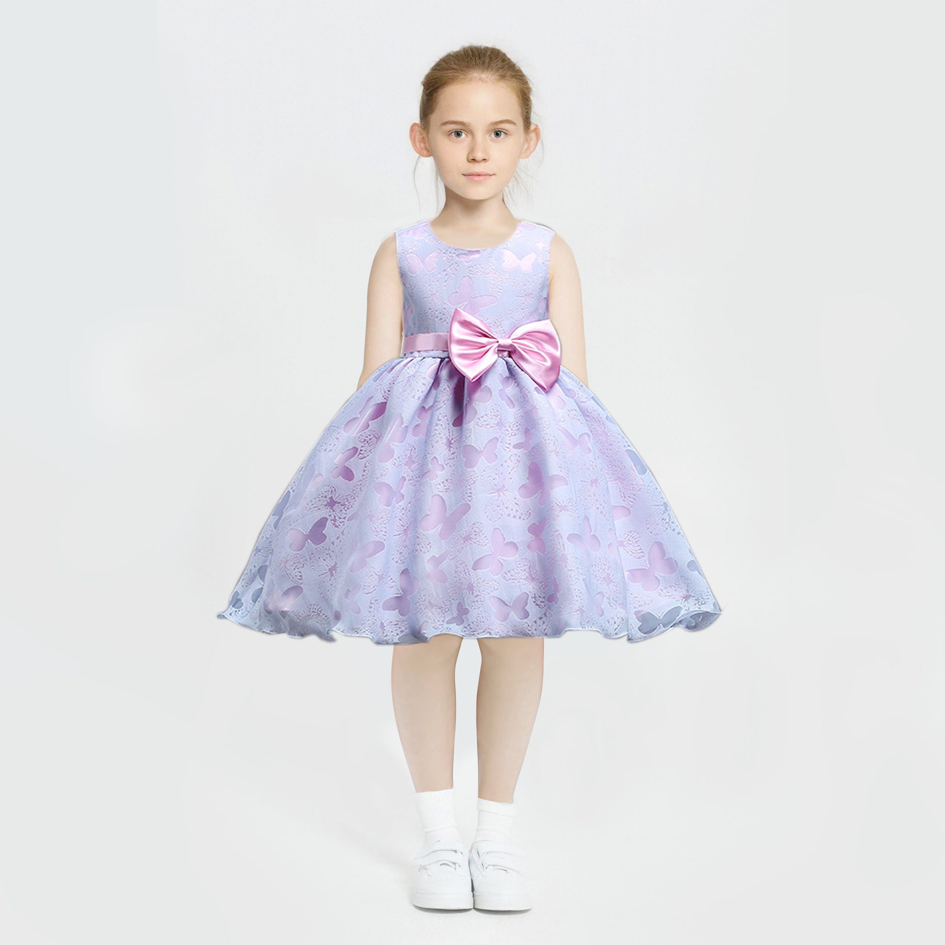 Fresh on the Scene at Buy Center: Bow Pleated Mesh Puffy Girls Dress