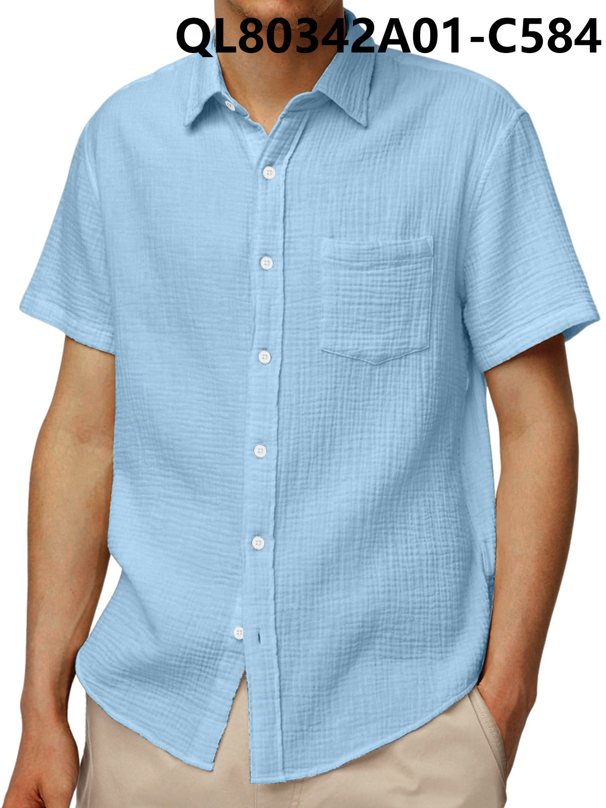 Just Arrived at Buy Center: Men's Loose Trendy Short Sleeve Lapel Shirt 1 Style