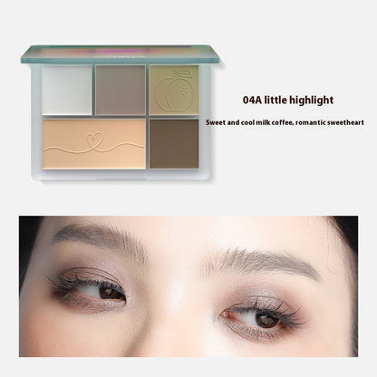 Five-Color Matte Color Eye Shadow Plate Multi-purpose