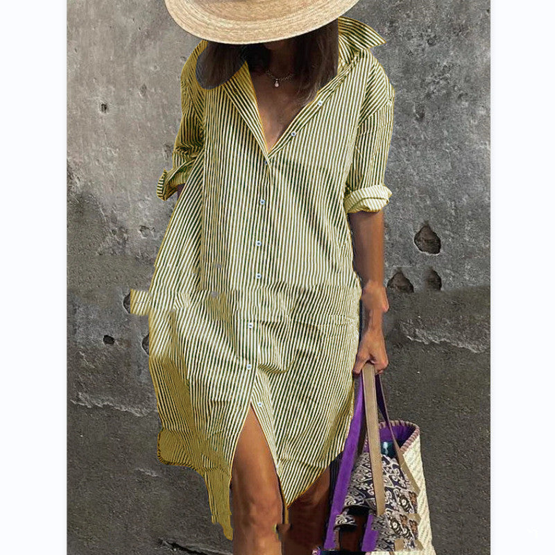 Hot New Items at Buy Center: Women's SpringSummer Wide Hem Printed Dress Yellow