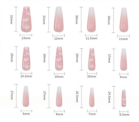 Women's Detachable Long Ballerina Nail Stickers