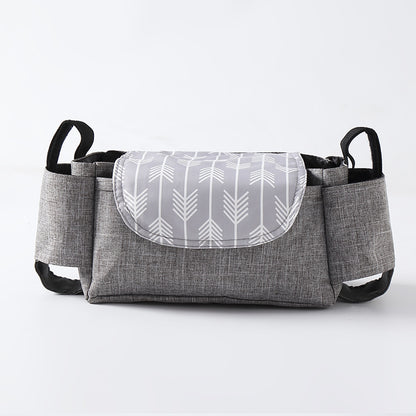 Multifunction Baby Stroller Bag Organizer Maternity Nappy Bag Stroller Accessories Cup wheelchair bag Grey arrow