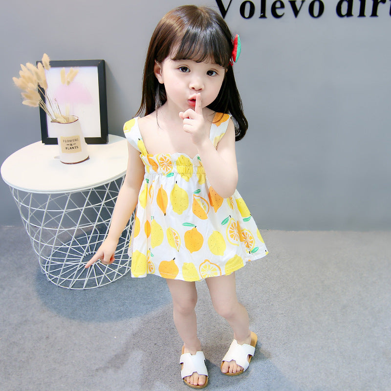 Newly Released at Buy Center: Women's Cotton Lemon Suspender Princess Dress