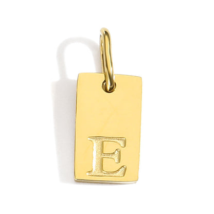 Buy Center Excellence-26 English Letters Pendant Parts Stainless Steel Gold-plated Pendant Gold E