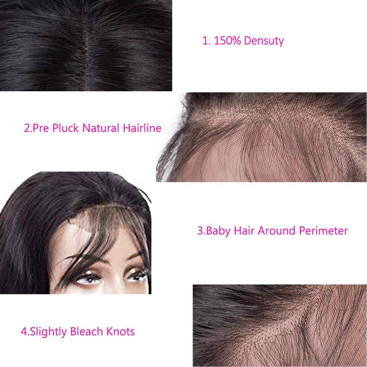 Buy Center Deal-Natural Wig Real Hair Before Lace Black