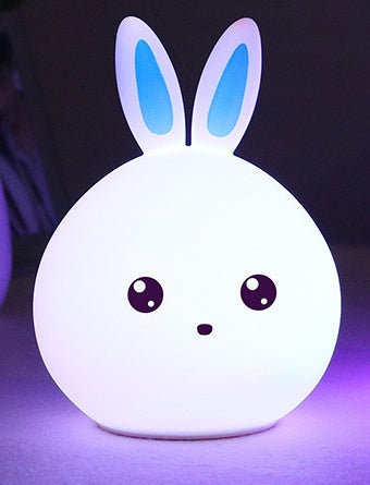 Cute Night Light Animal Rabbit Night lamps Touch Sensor Silicone LED Colorful Lights Buy Center