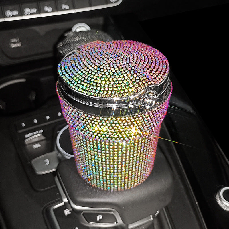 Hot New Arrivals at Buy Center: Creative Covered Diamond Inlaid Car Ashtray Colorful Crystals Style