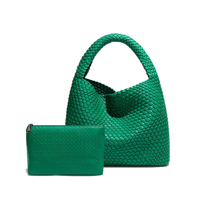 Fresh on the Scene at Buy Center: Large Capacity Combination Bags Trend Underarm Shoulder Handmade Soft Texture B1683 Leaf Green