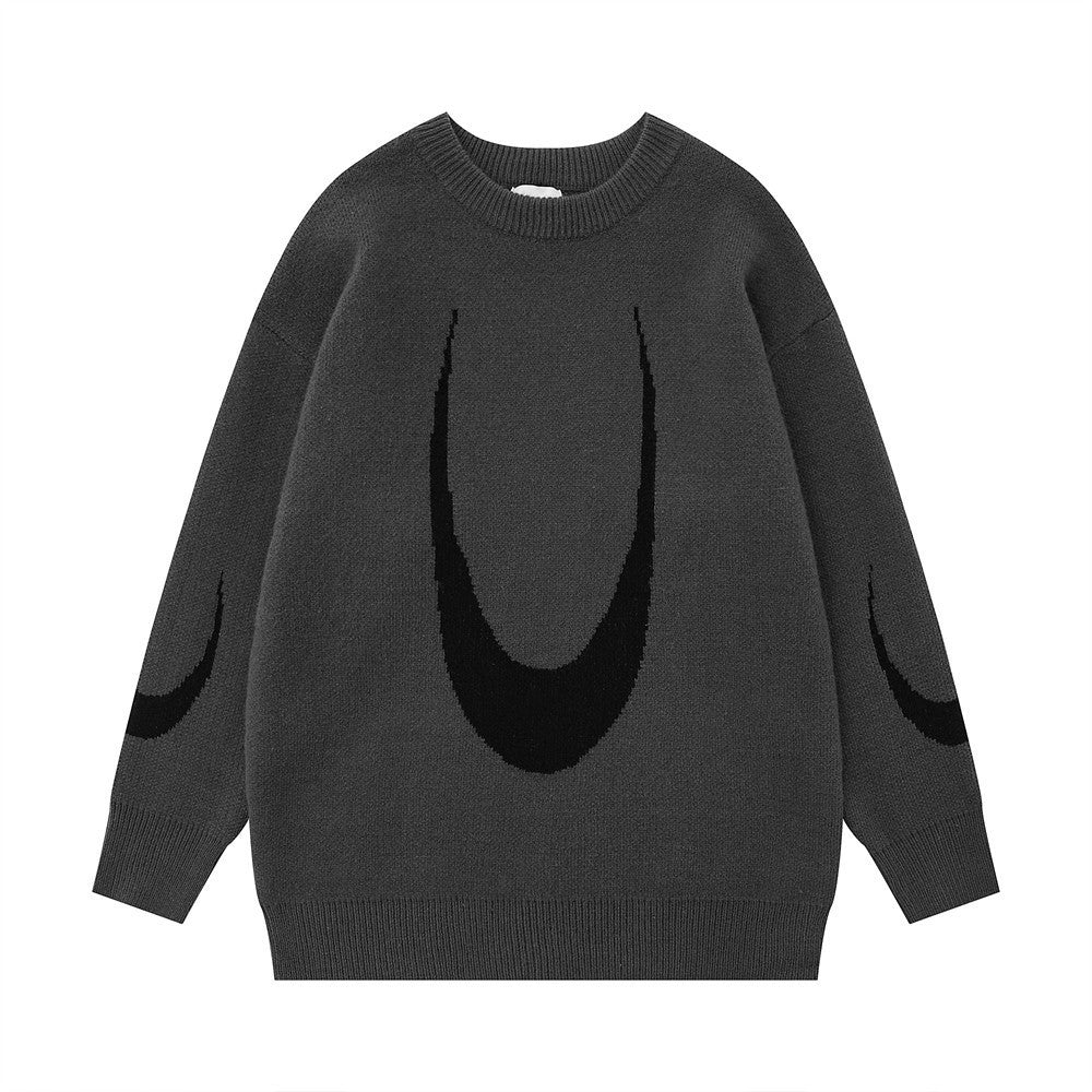 Fresh Arrivals at Buy Center: Jacquard Loose Round Neck Sweater Men