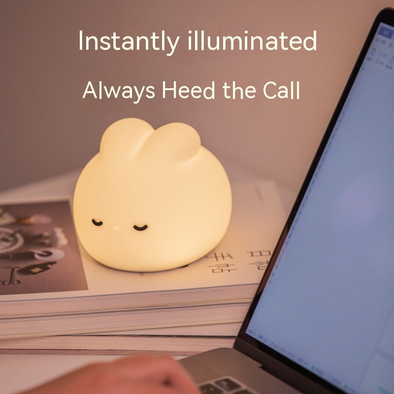 Just Arrived at Buy Center: Simple Children Get Up Rabbit Silicone Sleeping USB Charging Night Light