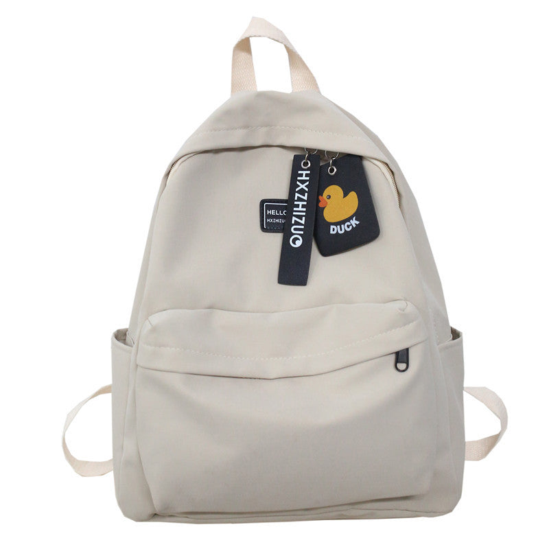 Trending Now at Buy Center: Student Campus Minimalist Nylon Backpack White