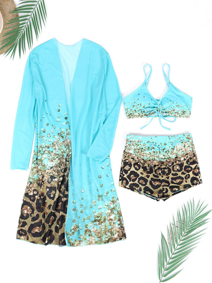 Fresh Arrivals at Buy Center: Women's Versatile Casual Split Print Swimsuit Set