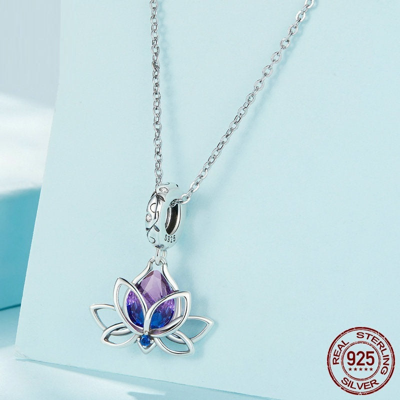 Buy Center Premium-New Gradient Synthetic Tourmaline Lotus Diy Bracelet Necklace Pendant