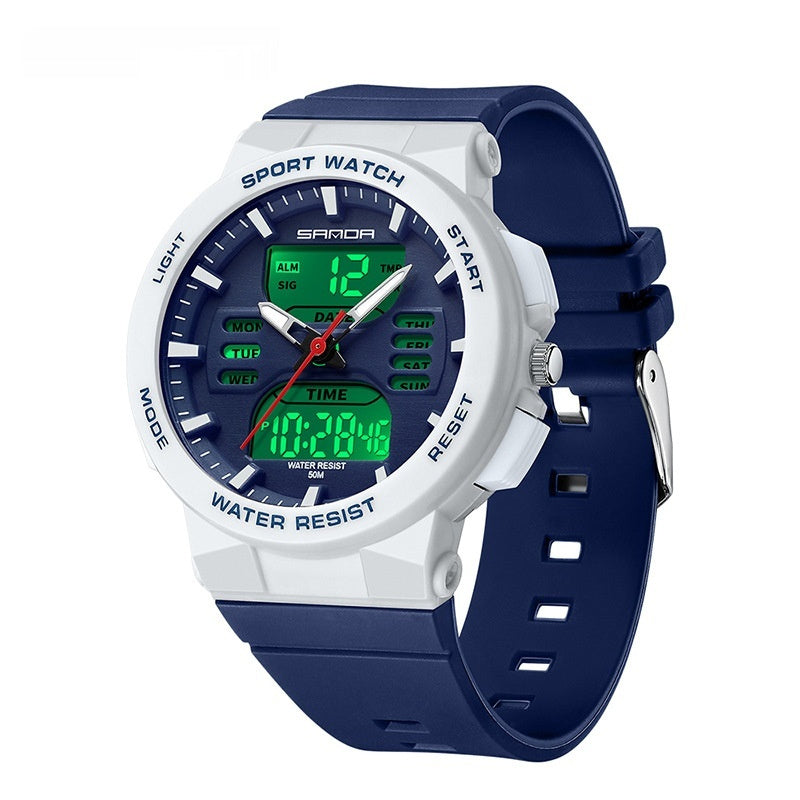 Dual Display Multifunctional Luminous Waterproof Electronic Watch