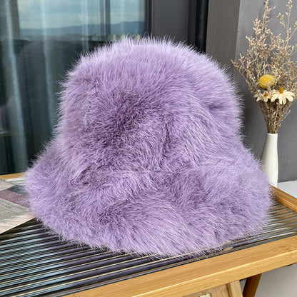 Imitation Fur Women's Autumn And Winter Wild Long Fur Bucket Hat Buy Center