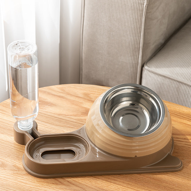 Hot New Items at Buy Center: Cat Food Bowl Cat Bowls Whisker Friendly With Water Dispenser For Cats And Small Dogs Brown