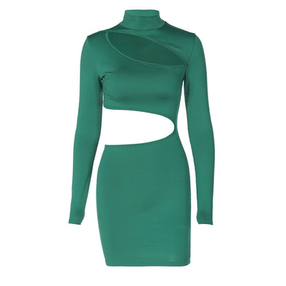 Buy Center Prestige: Fashion Cutout Slim Fit Turtleneck Long Sleeve Dress