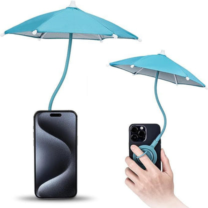 Fresh Arrivals at Buy Center: Mini Mobile Phone Anti-glare Motorcycle Umbrella Blue