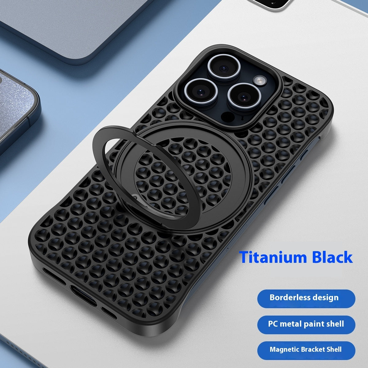 Newly Released at Buy Center: Phone Case Magnetic Suction Frameless Cooling Rotating Bracket Titanium Black