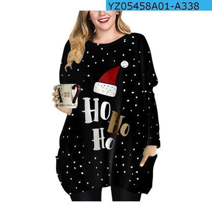 Long Christmas Snowflake Element Round Neck Dress Buy Center