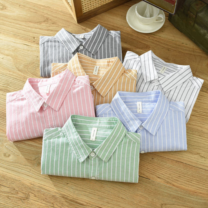 Just Arrived at Buy Center: Men's Cotton Casual Striped Oxford Long-sleeved Shirt