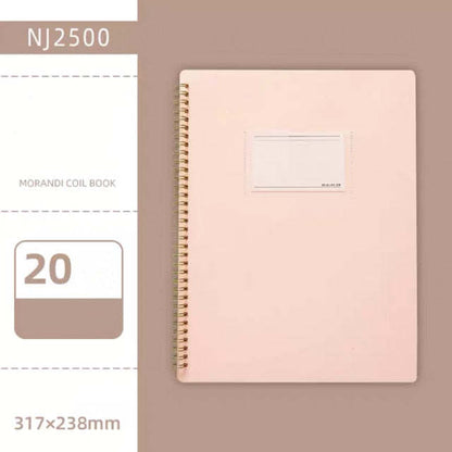 Now Available at Buy Center: Morandi Color A4 File Book Coil Interstitial Information Folder Bag Ma Ying Dan pink 20pages