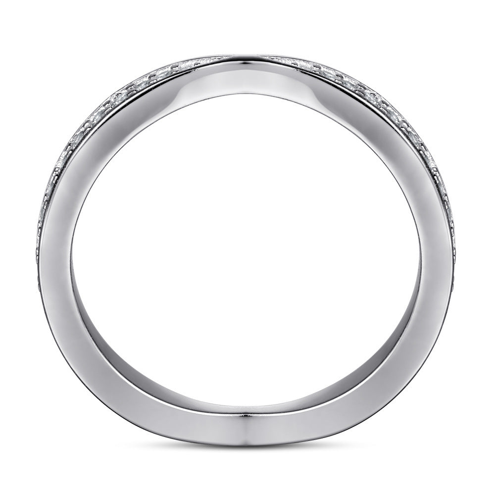 Buy Center Handpicked- Women's Pure Silver Full Circle Diamond Ring