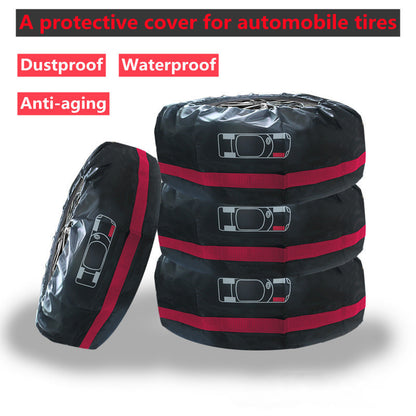 Newly Released at Buy Center: Oxford Cloth 210D Car Tire Protective Cover Red Belt Style