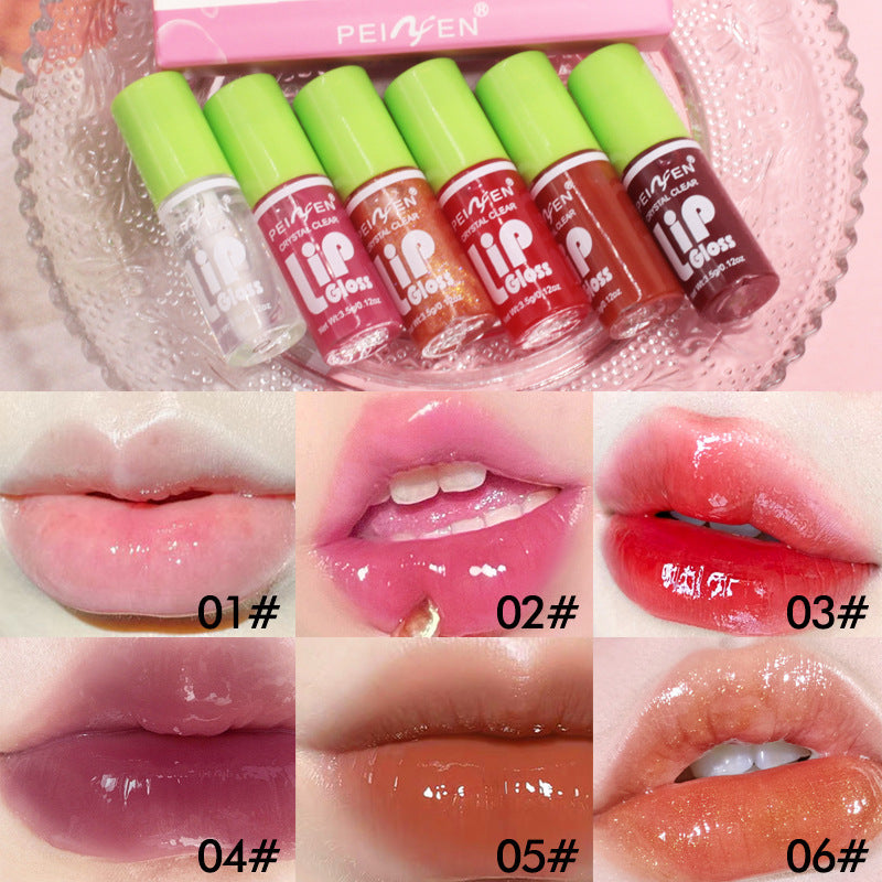 Buy Center Hot Pick-Fat Lip Lacquer 6 PCs Set Box Mirror Moisturizing Full Lips