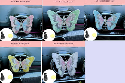 Just Arrived at Buy Center: Moving Embroidery Butterfly Center Console Air Outlet Decoration Healing Series Car Accessories Set clip 1PC